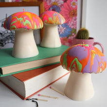 Load image into Gallery viewer, Psychedelic Trippy Neon Mushroom Candle
