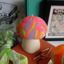 Load image into Gallery viewer, Psychedelic Trippy Neon Mushroom Candle