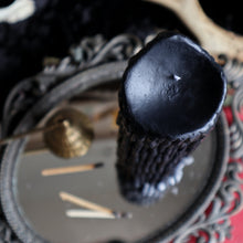 Load image into Gallery viewer, Black Drip Pillar Candle
