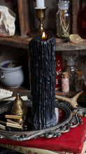 Load image into Gallery viewer, Black Drip Pillar Candle
