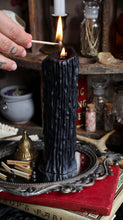 Load image into Gallery viewer, Black Drip Pillar Candle