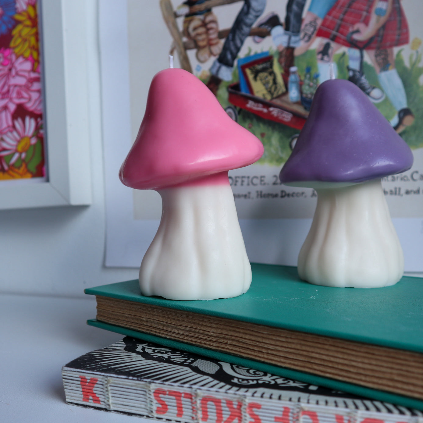Pastel Mushroom Candles - Pink or Purple