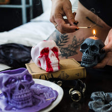 Load image into Gallery viewer, Bleeding Skull Candle Blood Candle Red or Black