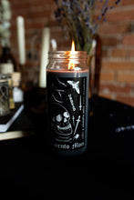 Load image into Gallery viewer, Grey Glass Spell Candle / Skull Glass Jar Candle / Memento Mori Coffee and Pumpkin Spice Scent