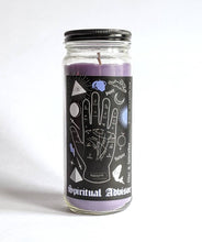Load image into Gallery viewer, Purple Halloween Spell Candle / Glass Jar Candle / Spiritual Advisor Lilac and Lavender Scent