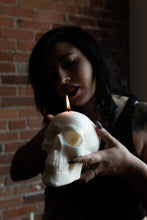 Load image into Gallery viewer, Large Skull Candle / Human Size Skull Candle / White Skull Candle / Halloween Candle