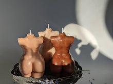 Load image into Gallery viewer, Body Candle / Curvy Full Figure Woman Body Candle / Set of 3 / Fat Chubby Torso Plus Size Venus Candles