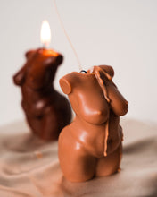 Load image into Gallery viewer, LARGE Curvy Body Candle Trio 5 inches tall / Fat Venus Goddess Woman Candle Gift Box / Three Female Bust Candles in Skin Tones