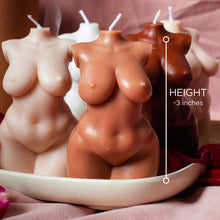 Load image into Gallery viewer, Body Candle / Curvy Full Figure Woman Body Candle / Set of 3 / Fat Chubby Torso Plus Size Venus Candles