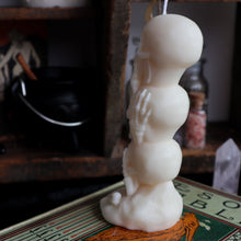 Load image into Gallery viewer, Skull Candle Stack / Halloween Spooky Skull Candle Decor
