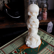 Load image into Gallery viewer, Skull Candle Stack / Halloween Spooky Skull Candle Decor