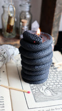 Load image into Gallery viewer, Snake Candle / Witch Halloween Snake Candles in Black Purple or Green
