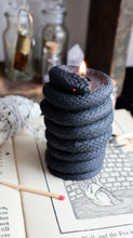 Load image into Gallery viewer, Snake Candle / Witch Halloween Snake Candles in Black Purple or Green
