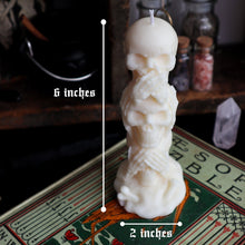 Load image into Gallery viewer, Skull Candle Stack / Halloween Spooky Skull Candle Decor
