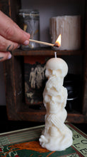 Load image into Gallery viewer, Skull Candle Stack / Halloween Spooky Skull Candle Decor