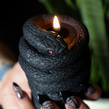 Load image into Gallery viewer, Snake Candle / Witch Halloween Snake Candles in Black Purple or Green