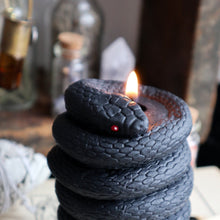 Load image into Gallery viewer, Snake Candle / Witch Halloween Snake Candles in Black Purple or Green