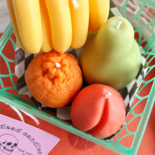 Load image into Gallery viewer, Scented Fruit Candles / Basket of Fruit Shaped Candles: Banana Orange Pear Peach