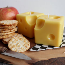 Load image into Gallery viewer, Cheese Candle / Swiss Cheese Shaped Square Candle / Charcuterie Board Cheese Lover Hostess gift