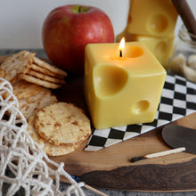 Load image into Gallery viewer, Cheese Candle / Swiss Cheese Shaped Square Candle / Charcuterie Board Cheese Lover Hostess gift