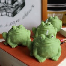 Load image into Gallery viewer, Frog Candle / Two Small Green Frog Toad Shaped Candles for Frog Lovers Gift