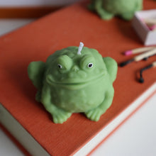 Load image into Gallery viewer, Frog Candle / Two Small Green Frog Toad Shaped Candles for Frog Lovers Gift
