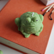 Load image into Gallery viewer, Frog Candle / Two Small Green Frog Toad Shaped Candles for Frog Lovers Gift