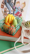 Load image into Gallery viewer, Scented Fruit Candles / Basket of Fruit Shaped Candles: Banana Orange Pear Peach
