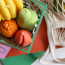 Load image into Gallery viewer, Scented Fruit Candles / Basket of Fruit Shaped Candles: Banana Orange Pear Peach