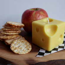 Load image into Gallery viewer, Cheese Candle / Swiss Cheese Shaped Square Candle / Charcuterie Board Cheese Lover Hostess gift