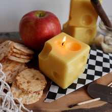 Load image into Gallery viewer, Cheese Candle / Swiss Cheese Shaped Square Candle / Charcuterie Board Cheese Lover Hostess gift