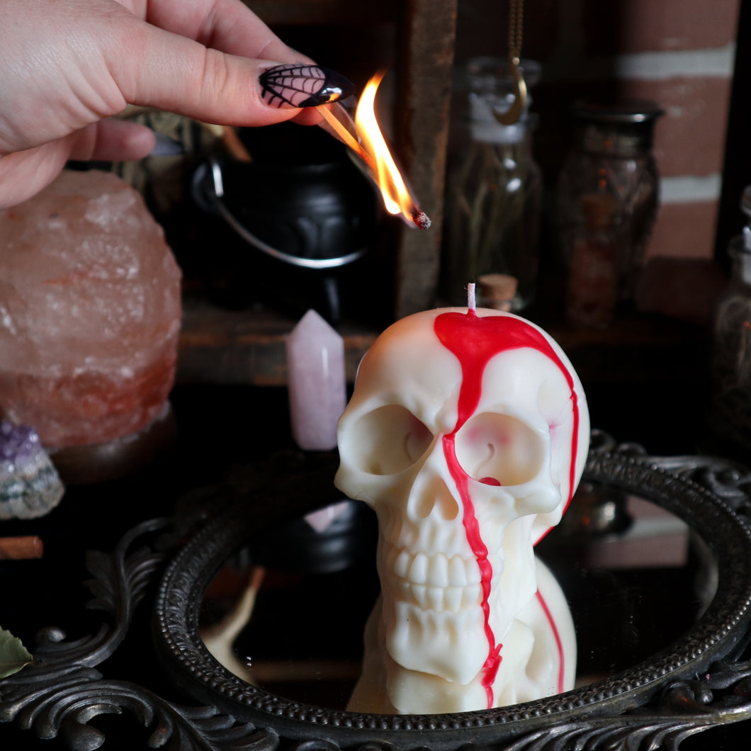 Bleeding Skull Candle - Small