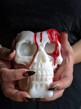 Load image into Gallery viewer, Large Bleeding Skull Candle / Red Blood Drip Candle Red
