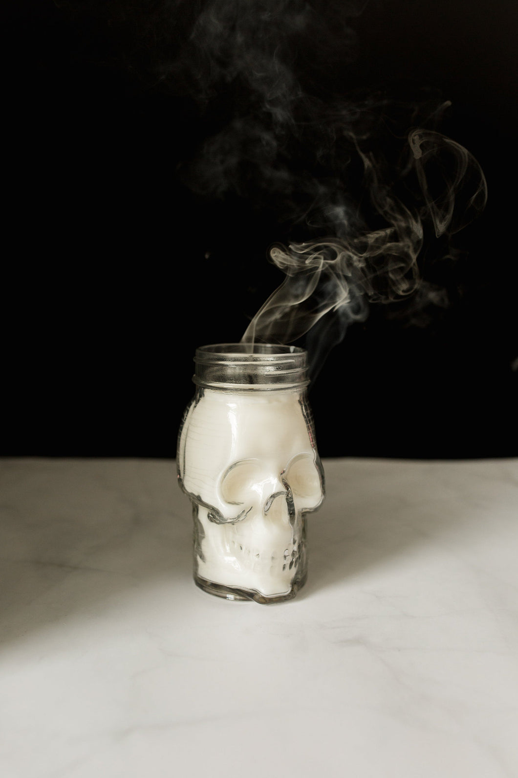 Glass Skull Mason Jar Candle