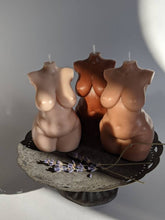 Load image into Gallery viewer, Body Candle / Curvy Full Figure Woman Body Candle / Set of 3 / Fat Chubby Torso Plus Size Venus Candles
