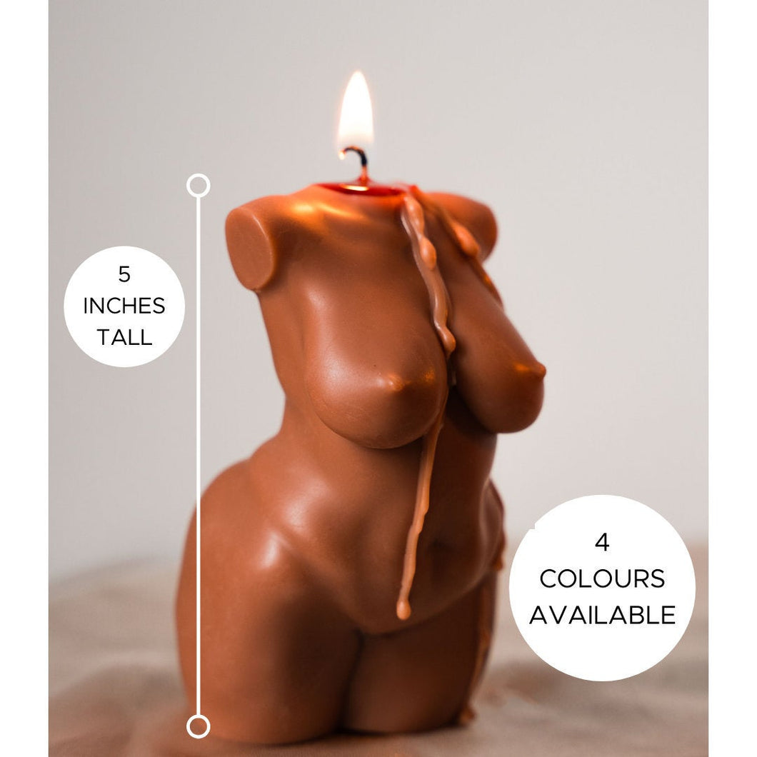 LARGE Curvy Body Candle / Woman Plus Size Fat Venus Goddess Figure Candle / 5 inches Torso Bust