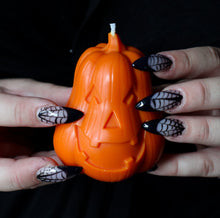 Load image into Gallery viewer, Pumpkin Jackolantern Candle Cute Orange Halloween Pumpkin Candle

