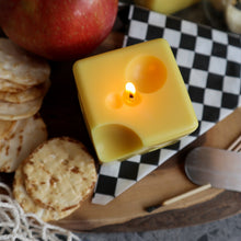 Load image into Gallery viewer, Cheese Candle / Swiss Cheese Shaped Square Candle / Charcuterie Board Cheese Lover Hostess gift
